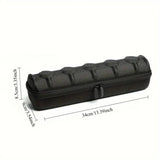 5-Slot Watch Case Hard Shell Black Travel Organizer - black