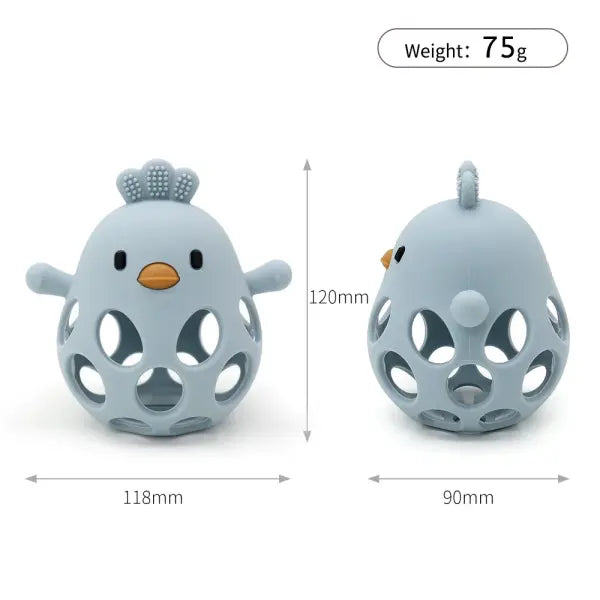 1PC Baby Silicone Teether Toy – Cartoon Chick Chew Training Toy for Infant Oral Care