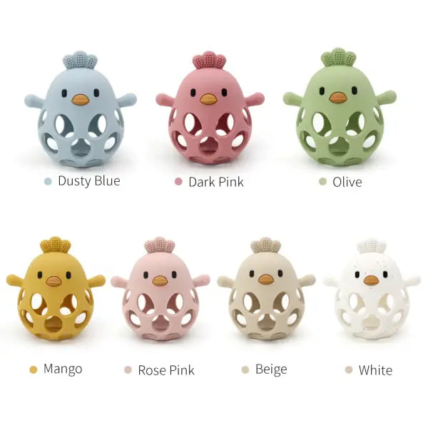 1PC Baby Silicone Teether Toy – Cartoon Chick Chew Training Toy for Infant Oral Care