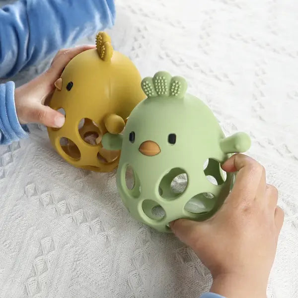 1PC Baby Silicone Teether Toy – Cartoon Chick Chew Training Toy for Infant Oral Care
