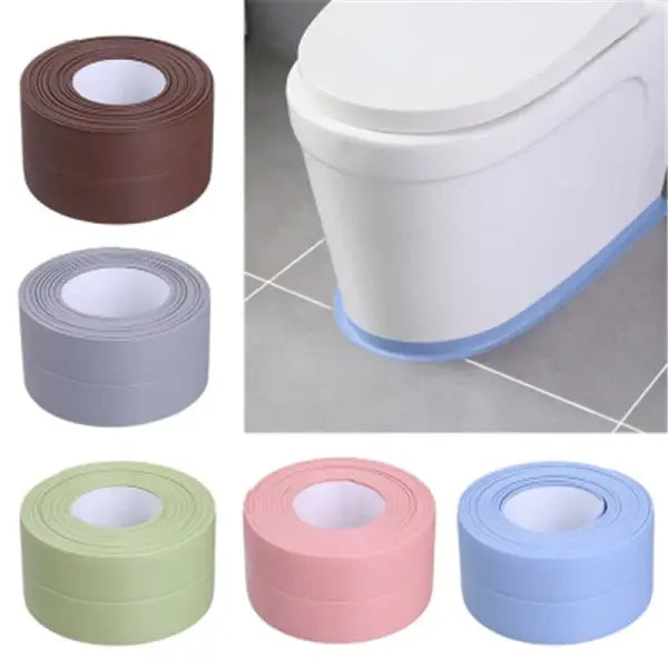 1pc Bathroom Waterproof Wall Stickers Sealing Tapes PVC Adhesive Sealing Strips Sink Edge Tape Kitchen Bathroom