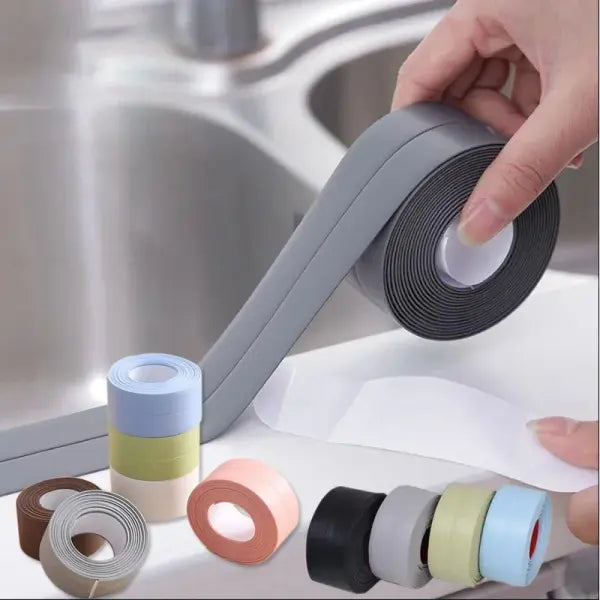 1pc Bathroom Waterproof Wall Stickers Sealing Tapes PVC Adhesive Sealing Strips Sink Edge Tape Kitchen Bathroom