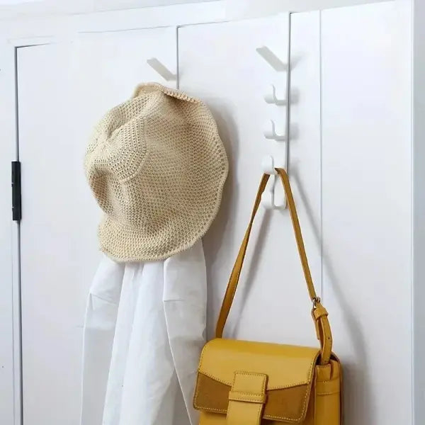 1pc Bedroom Door Hanger Clothes Hanging Rack Over The Door Plastic Home Storage Organization Hooks Purse Holder
