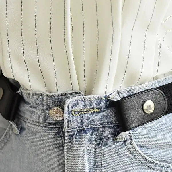 1pc Buckle-Free Belt For Jean Pants,Dresses,No Buckle Stretch Elastic Waist Belt For Women/Men,No Bulge,No Hassle Waist