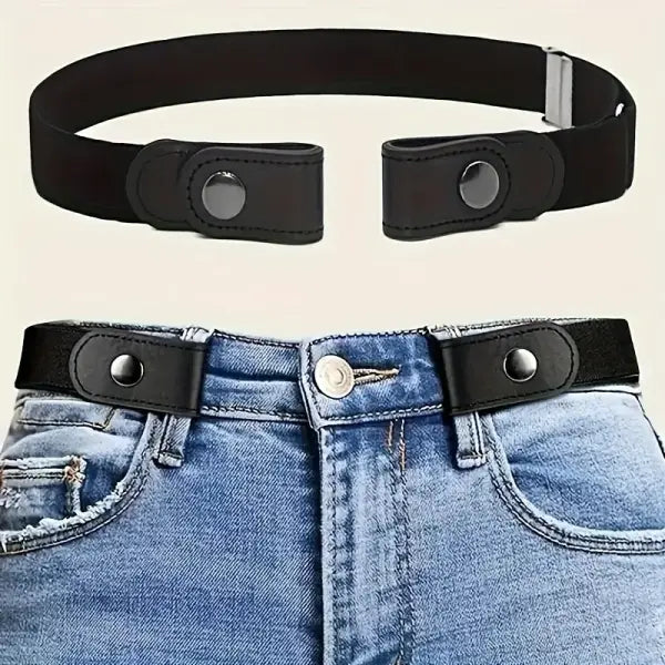 1pc Buckle-Free Belt For Jean Pants,Dresses,No Buckle Stretch Elastic Waist Belt For Women/Men,No Bulge,No Hassle Waist