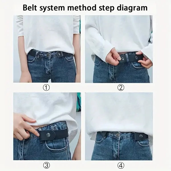 1pc Buckle-Free Belt For Jean Pants,Dresses,No Buckle Stretch Elastic Waist Belt For Women/Men,No Bulge,No Hassle Waist
