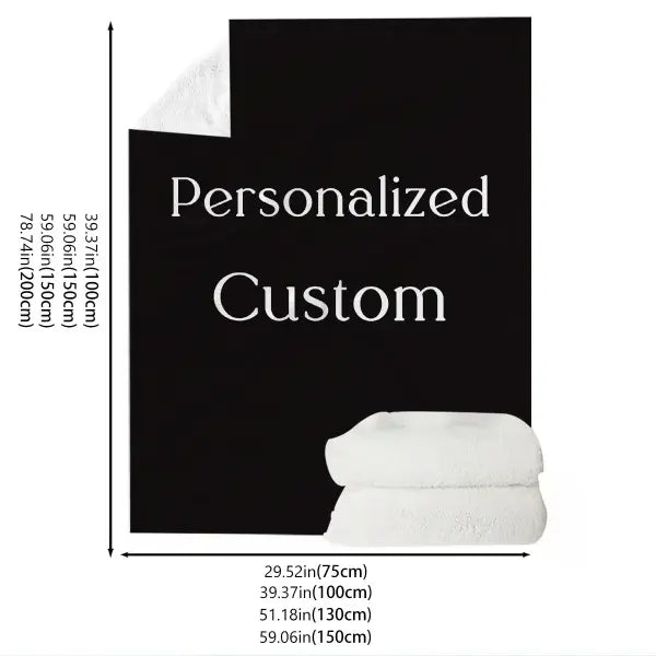 1pc Custom Digital Flannel Fleece Blanket Personalized With Various Images Gift For Girls Boys Adults Travel - Warm