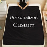 1pc Custom Digital Flannel Fleece Blanket Personalized With Various Images Gift For Girls Boys Adults Travel - Warm