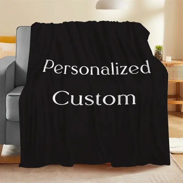 1pc Custom Digital Flannel Fleece Blanket Personalized With Various Images Gift For Girls Boys Adults Travel - Warm