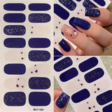 1pc DIY Baking-free Nail Stickers Long-Lasting Solid Color Fresh Flowers Christmas Autumn Nail Strips Patch Full Cover