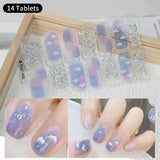 1pc DIY Baking-free Nail Stickers Long-Lasting Solid Color Fresh Flowers Christmas Autumn Nail Strips Patch Full Cover