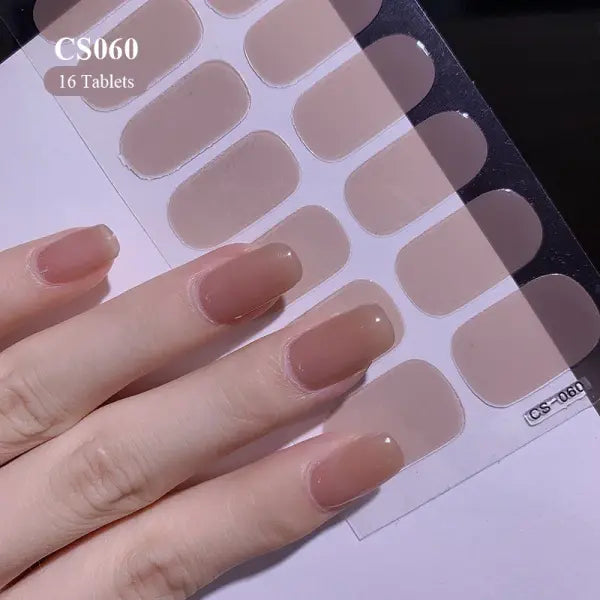 1pc DIY Baking-free Nail Stickers Long-Lasting Solid Color Fresh Flowers Christmas Autumn Nail Strips Patch Full Cover