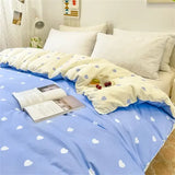 1Pc Duvet Cover 150*200 RU Single Quilt Bag Nordic Style Comforter Covers Grey Heart Printed Home Student Dormitory Bed