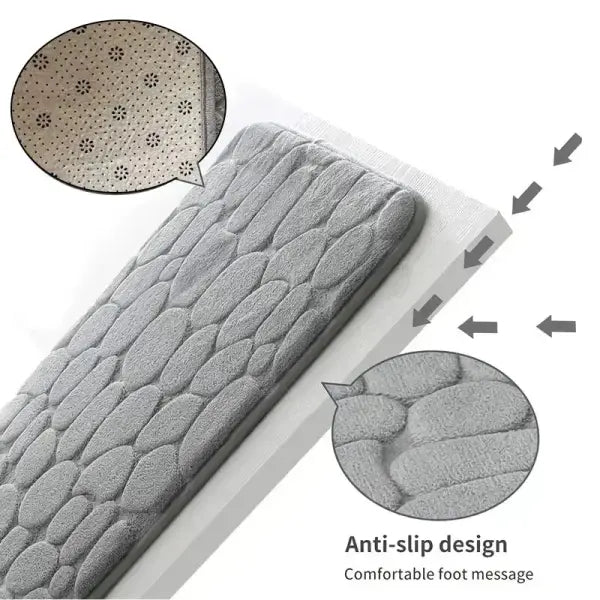 Embossed fiber carpet pebble floor mat for unisex microfiber anti slip