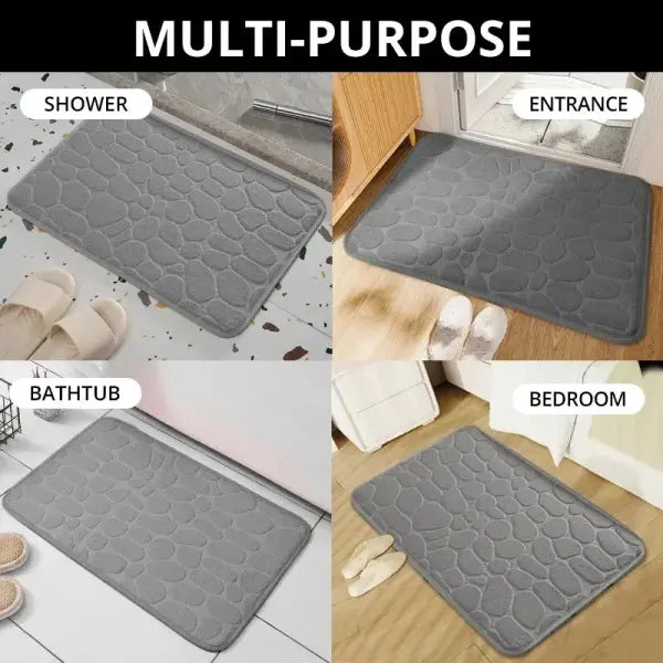 Embossed fiber carpet pebble floor mat for unisex microfiber anti slip