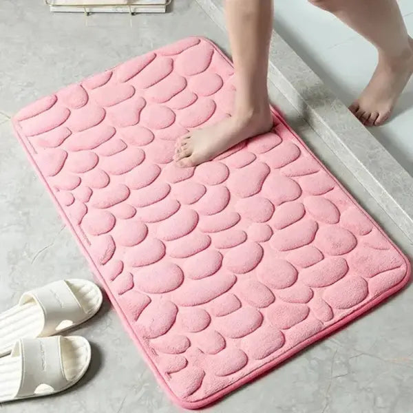 Embossed fiber carpet pebble floor mat for unisex microfiber anti slip