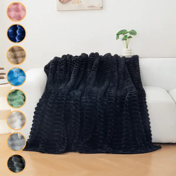 1pc flannel blanket - soft comfortable warm nap blanket Christmas exquisite gift blanket available in multiple colors