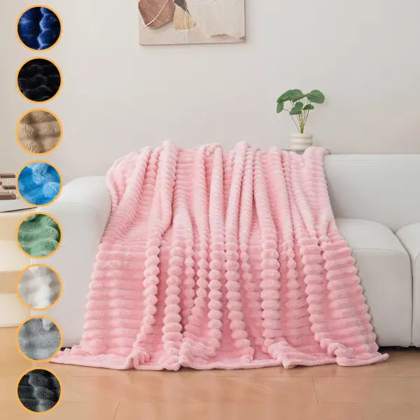 1pc flannel blanket - soft comfortable warm nap blanket Christmas exquisite gift blanket available in multiple colors