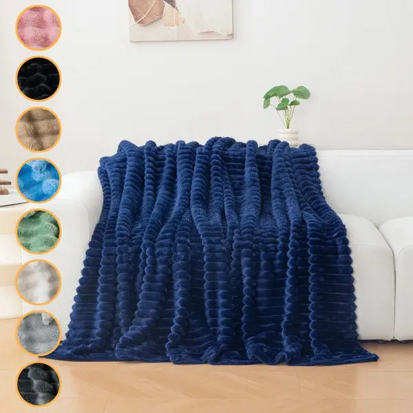1pc flannel blanket - soft comfortable warm nap blanket Christmas exquisite gift blanket available in multiple colors