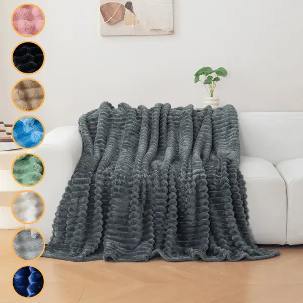1pc flannel blanket - soft comfortable warm nap blanket Christmas exquisite gift blanket available in multiple colors