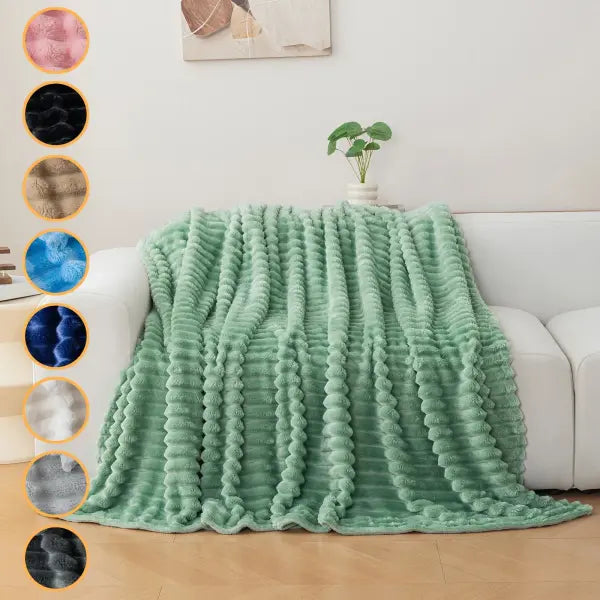 1pc flannel blanket - soft comfortable warm nap blanket Christmas exquisite gift blanket available in multiple colors