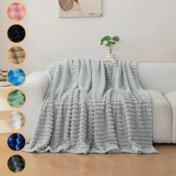 1pc flannel blanket - soft comfortable warm nap blanket Christmas exquisite gift blanket available in multiple colors
