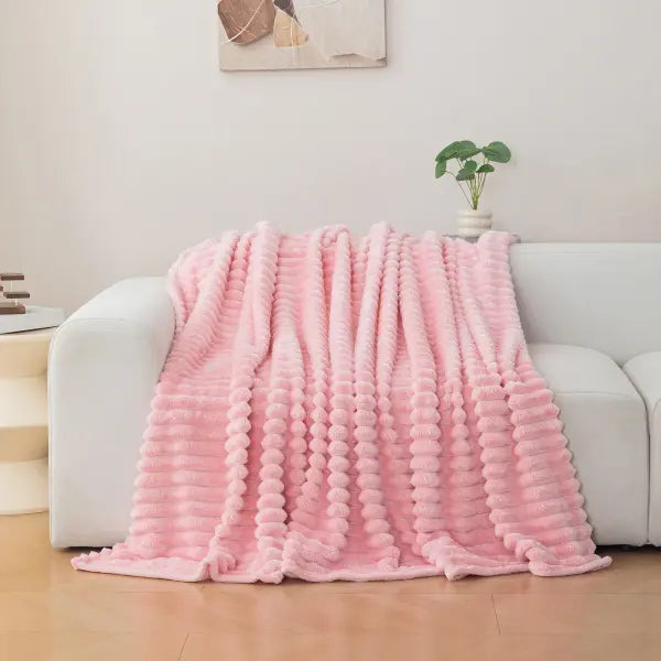 1pc flannel blanket - soft comfortable warm nap blanket Christmas exquisite gift blanket available in multiple colors