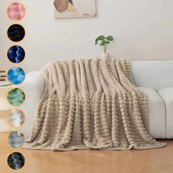 1pc flannel blanket - soft comfortable warm nap blanket Christmas exquisite gift blanket available in multiple colors