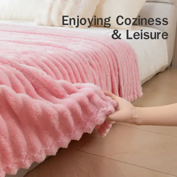 1pc flannel blanket - soft comfortable warm nap blanket Christmas exquisite gift blanket available in multiple colors