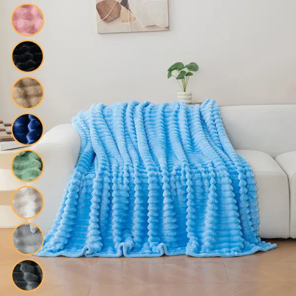 1pc flannel blanket - soft comfortable warm nap blanket Christmas exquisite gift blanket available in multiple colors