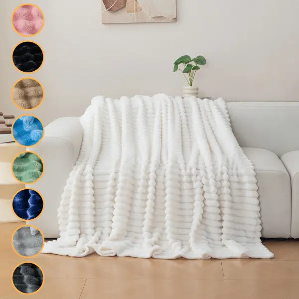 1pc flannel blanket - soft comfortable warm nap blanket Christmas exquisite gift blanket available in multiple colors