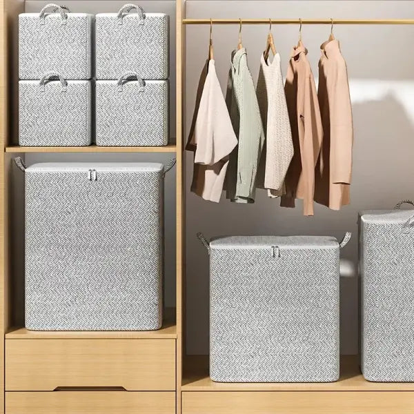 1pc Household Large Capacity Storage Bag Non-woven Material Closet Wardrobe Organizer Can Be Used For Quilt Clothing