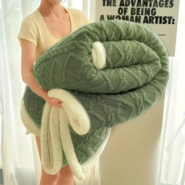 1pc Jacquard Sherpa Weighted Blanket 10lbs for Adults- Soft Warm and Thickened Calm Blanket for Ultimate Comfort