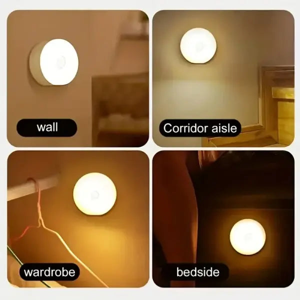 1pc Motion Sensor Night Light - Wireless LED Detector Lamp for Bedroom Staircase Closet and Room Decor-