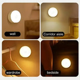 1pc Motion Sensor Night Light - Wireless LED Detector Lamp for Bedroom Staircase Closet and Room Decor-