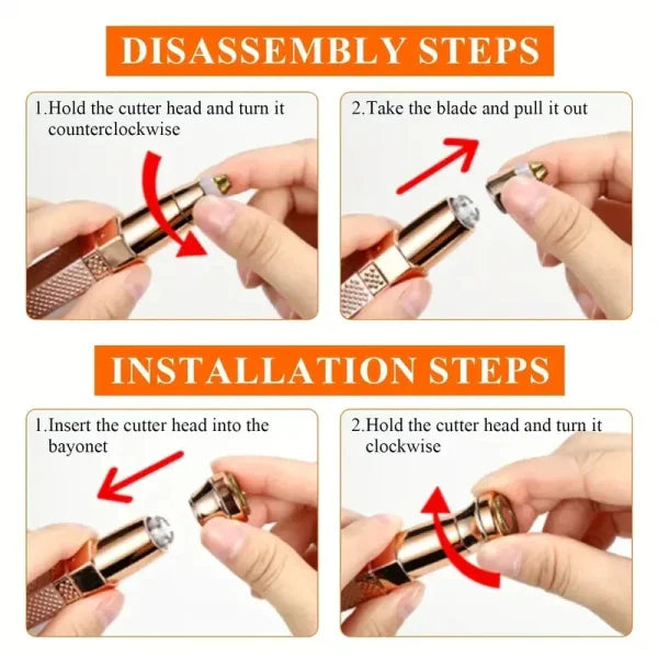 Rechargeable 2-in-1 Eyebrow Razor for Painless Peach Fuzz Hair Removal - Himpall