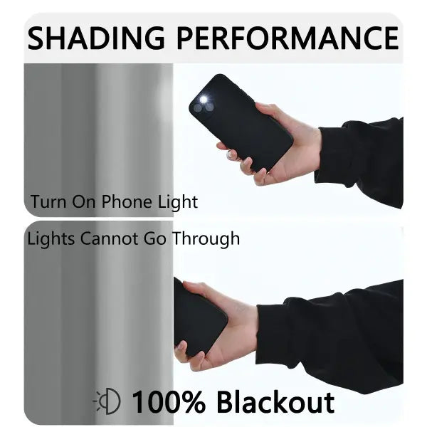 Solid Color 100% Blackout Curtain for Sun Protection 1pc