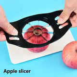 Apple Cutter Vegetable Tools Stainless Steel Slices Fruit in Seconds - 1pc black