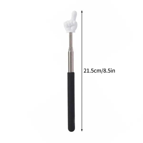Telescopic Stainless Steel Teaching Pointer - Handheld Finger Stick for Classroom & Reading - black