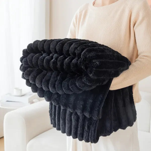 1pc thick and warm flannel blanket a comfortable and warm blanket for bedrooms suitable for sofas beds and seasonal