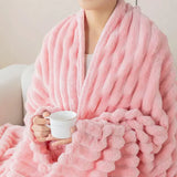 1pc thick and warm flannel blanket a comfortable and warm blanket for bedrooms suitable for sofas beds and seasonal