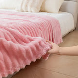 1pc thick and warm flannel blanket a comfortable and warm blanket for bedrooms suitable for sofas beds and seasonal