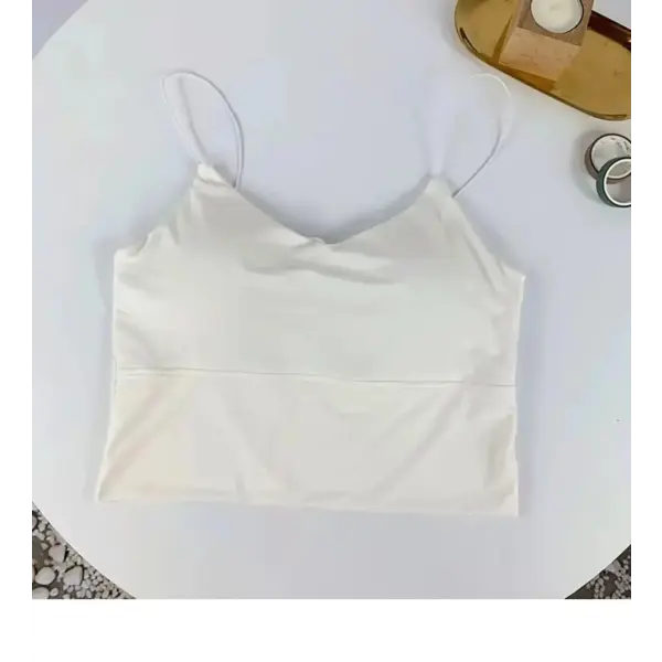 1pc Women Sexy Solid Color Camisole Ice Silk Tube Seamless Sports Tank Top Wireless Underwear Padded Bra Bralette Vest