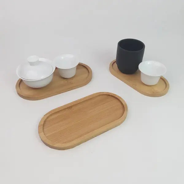Premium Wooden Serving Tray Oval Solid Wood Food Platter & Rustic Dessert Plate for Appetizers