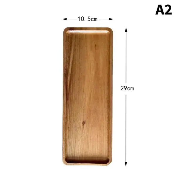 Premium Wooden Serving Tray Oval Solid Wood Food Platter & Rustic Dessert Plate for Appetizers - A2