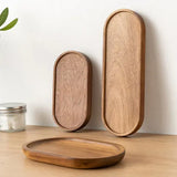 Premium Wooden Serving Tray Oval Solid Wood Food Platter & Rustic Dessert Plate for Appetizers