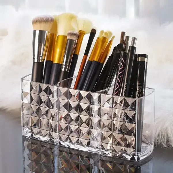 1Pcs/2Pcs Diamond Patterned Mirror Cabinet Storage Box Bathroom Bathroom Cosmetics Lipstick Storage Rack