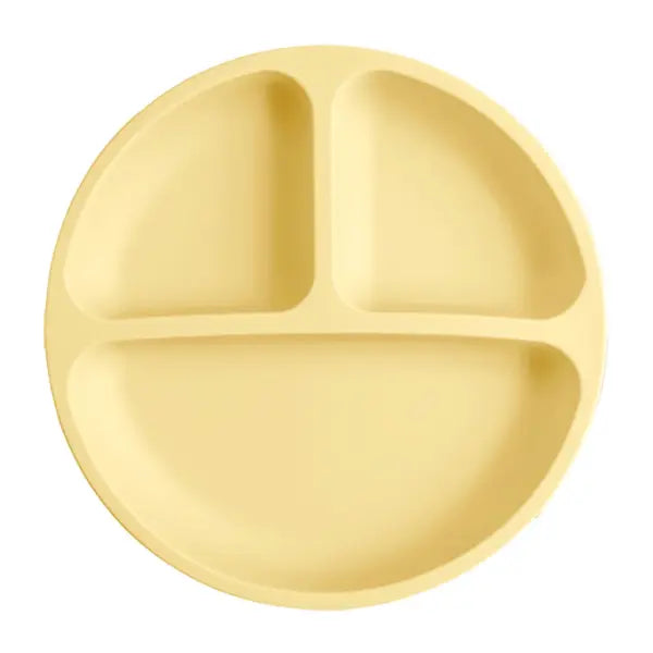 1PC Baby Silicone Suction Plate – BPA-Free Toddler Feeding Bowl for Kids Safe Dining Tableware - 20-Light yellow