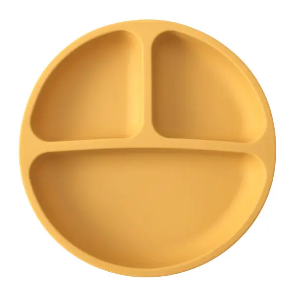 1PC Baby Silicone Suction Plate – BPA-Free Toddler Feeding Bowl for Kids Safe Dining Tableware - 17-mustard