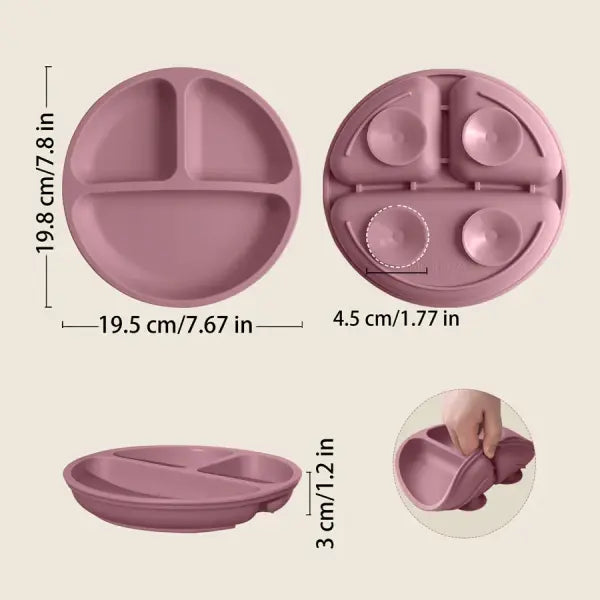 1PC Baby Silicone Suction Plate – BPA-Free Toddler Feeding Bowl for Kids Safe Dining Tableware